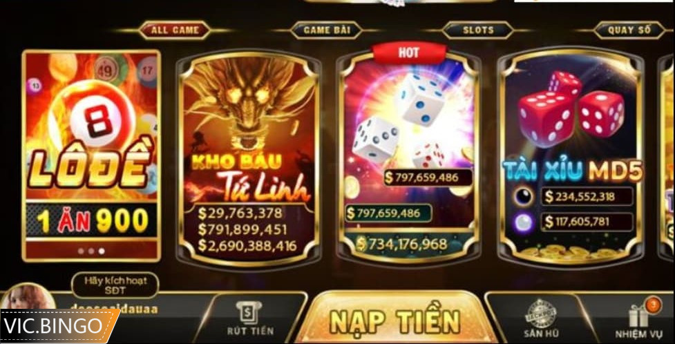Top game bài ăn khách nhất tại VicClub 2024